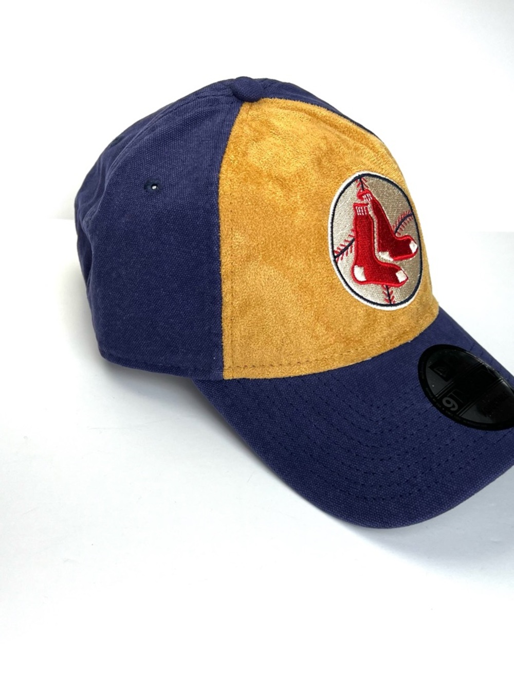 Boston Red Sox Hat New Era 9TWENTYThe League Tan Blue TEXTURE Cap Strap Adjust - Picture 3 of 11